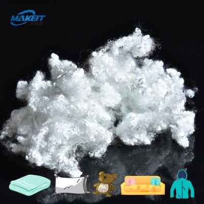 White Color Virgin Hollow Conjugated Siliconized PSF Fiber 7D×64mm